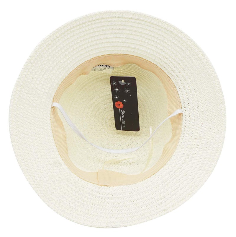 Bienvenu Straw Hats Kids Sun Hats Summer Beach Hats Straw Party Hat Set,White - Image 5